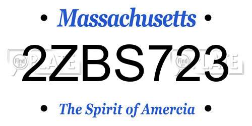 2ZBS723 Massachusetts License Plate