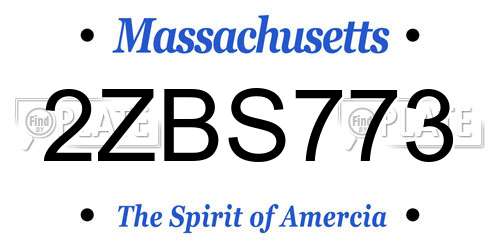 2ZBS773 Massachusetts License Plate