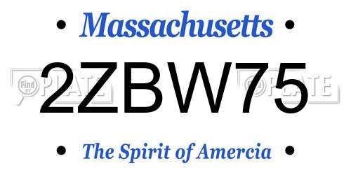 2ZBW75 Massachusetts License Plate
