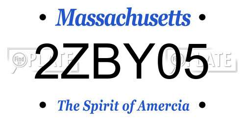 2ZBY05 Massachusetts License Plate