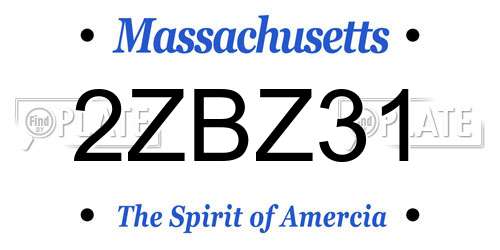 2ZBZ31 Massachusetts License Plate