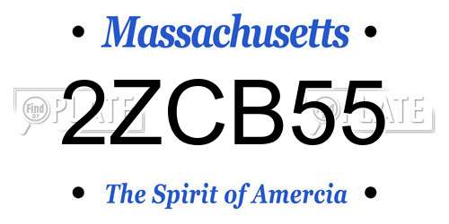 2ZCB55 Massachusetts License Plate
