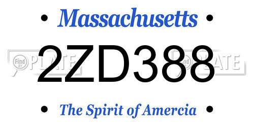 2ZD388 Massachusetts License Plate