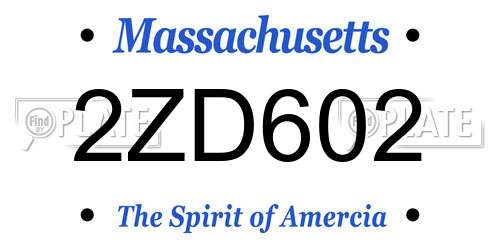 2ZD602 Massachusetts License Plate