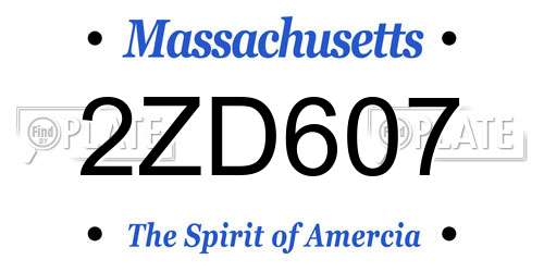 2ZD607 Massachusetts License Plate