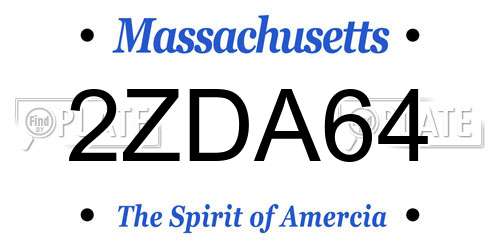 2ZDA64 Massachusetts License Plate