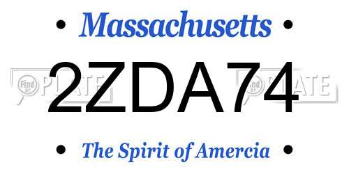 2ZDA74 Massachusetts License Plate