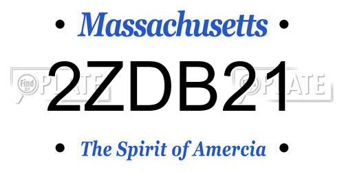 2ZDB21 Massachusetts License Plate