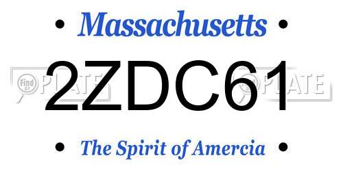2ZDC61 Massachusetts License Plate