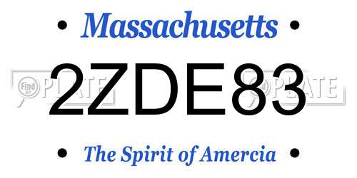 2ZDE83 Massachusetts License Plate