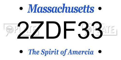 2ZDF33 Massachusetts License Plate