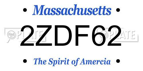 2ZDF62 Massachusetts License Plate