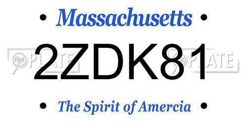 2ZDK81 Massachusetts License Plate
