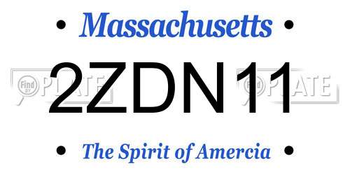 2ZDN11 Massachusetts License Plate