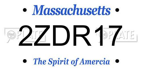 2ZDR17 Massachusetts License Plate