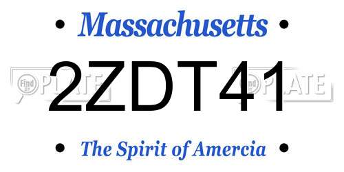 2ZDT41 Massachusetts License Plate