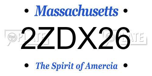 2ZDX26 Massachusetts License Plate
