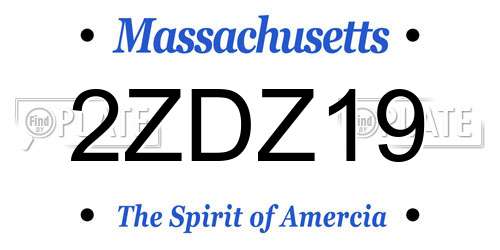 2ZDZ19 Massachusetts License Plate