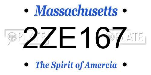 2ZE167 Massachusetts License Plate