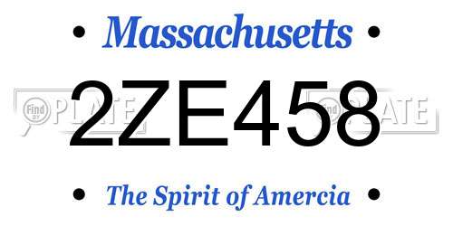2ZE458 Massachusetts License Plate