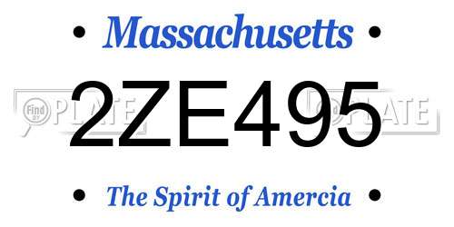 2ZE495 Massachusetts License Plate
