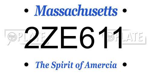 2ZE611 Massachusetts License Plate