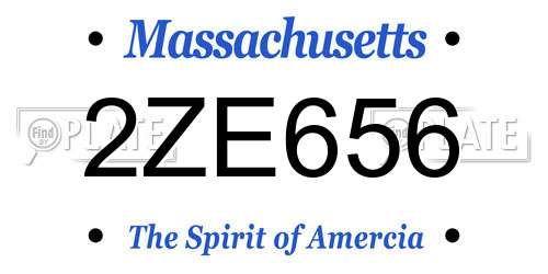2ZE656 Massachusetts License Plate