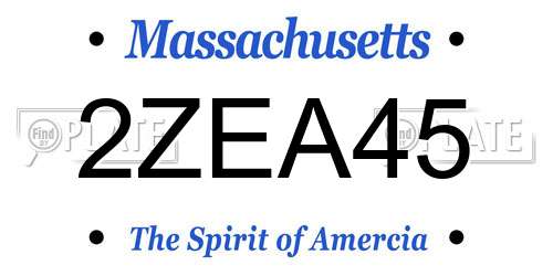 2ZEA45 Massachusetts License Plate