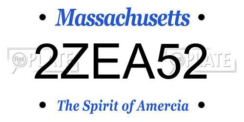 2ZEA52 Massachusetts License Plate