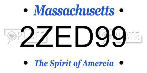 2ZED99 Massachusetts License Plate