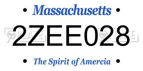 2ZEE028 Massachusetts License Plate