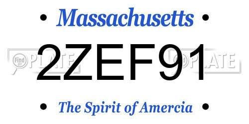 2ZEF91 Massachusetts License Plate