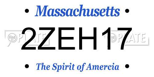 2ZEH17 Massachusetts License Plate
