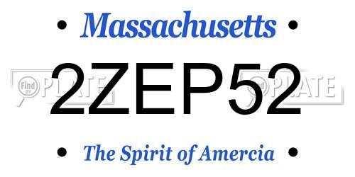 2ZEP52 Massachusetts License Plate
