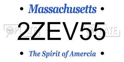 2ZEV55 Massachusetts License Plate