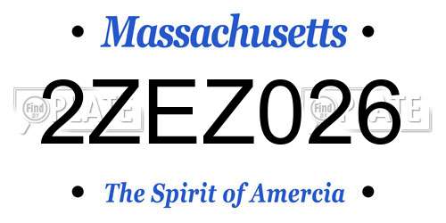 2ZEZ026 Massachusetts License Plate