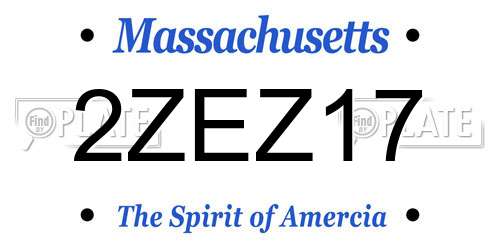2ZEZ17 Massachusetts License Plate