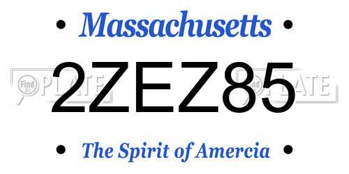 2ZEZ85 Massachusetts License Plate