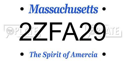 2ZFA29 Massachusetts License Plate