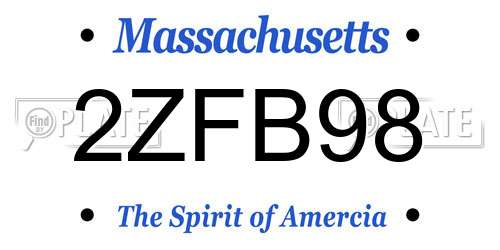 2ZFB98 Massachusetts License Plate