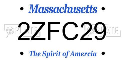 2ZFC29 Massachusetts License Plate