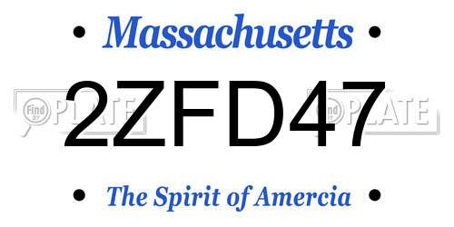 2ZFD47 Massachusetts License Plate