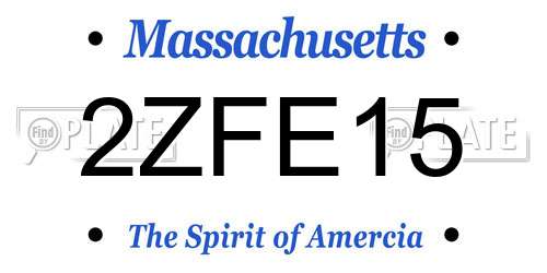 2ZFE15 Massachusetts License Plate