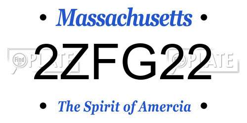 2ZFG22 Massachusetts License Plate