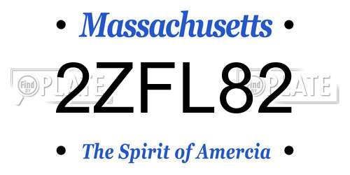 2ZFL82 Massachusetts License Plate