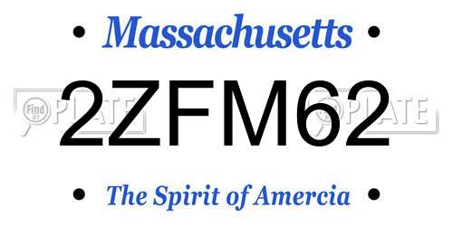 2ZFM62 Massachusetts License Plate
