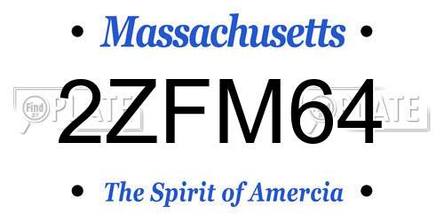 2ZFM64 Massachusetts License Plate