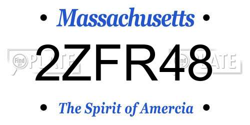 2ZFR48 Massachusetts License Plate