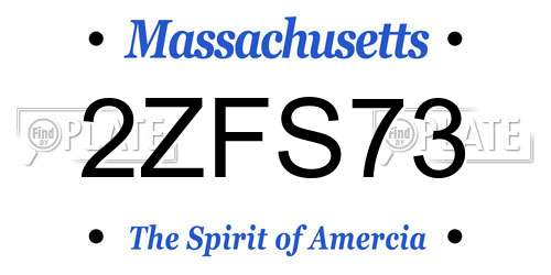 2ZFS73 Massachusetts License Plate