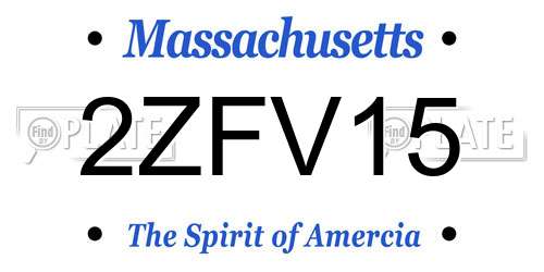 2ZFV15 Massachusetts License Plate